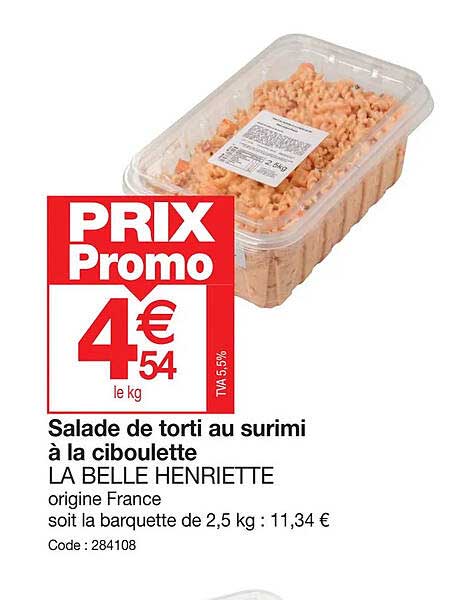 salade de torti au surimi à la ciboulette la belle henriette