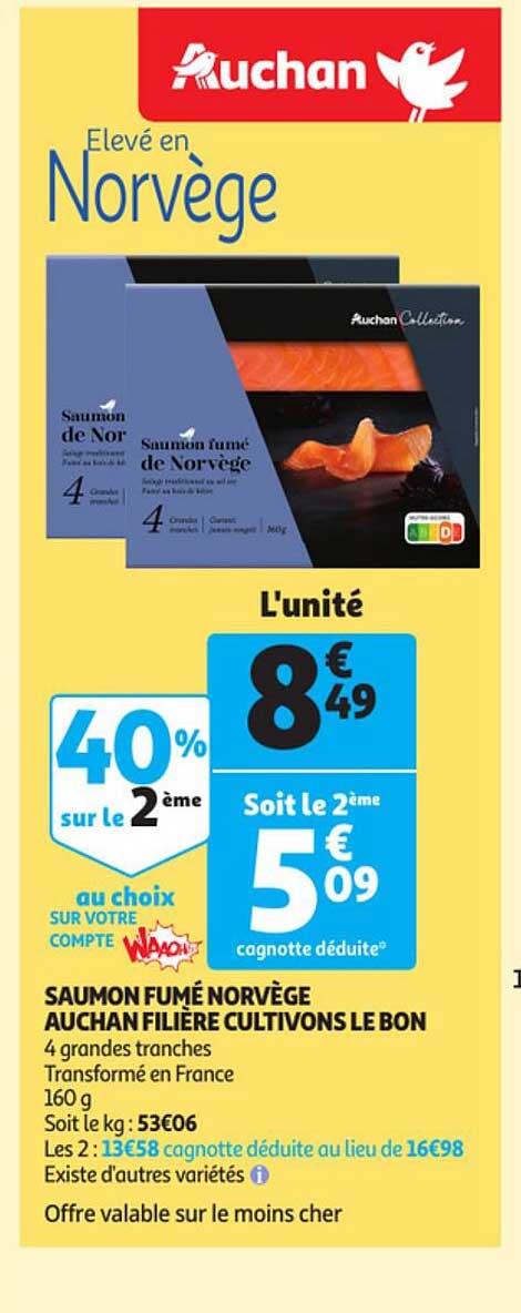 saumon fumé norvège auchan filière cultivons le bon