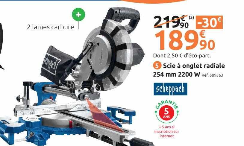 scie à onglet radiale 254 mm 2200w scheppach