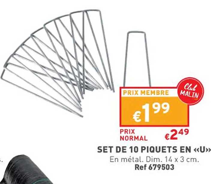 Set De 10 Piquets En «u»