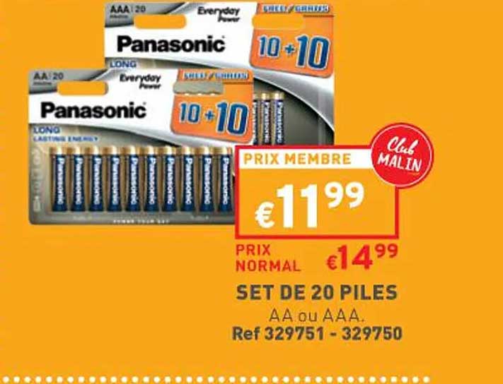 Set De 20 Piles Panasonic