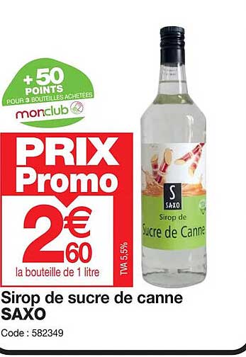 Sirop De Sucre De Canne Saxo