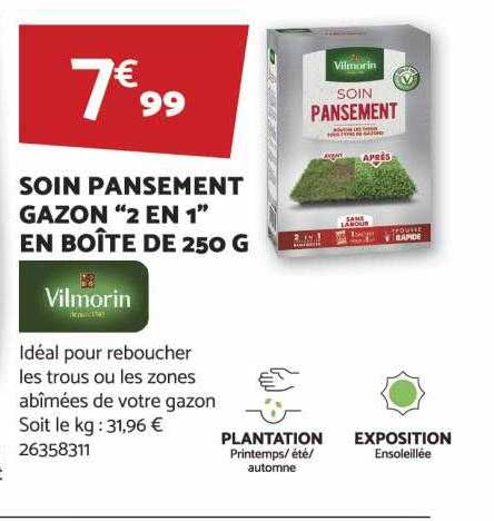 Soin Pansement Gazon "2 En 1" En Boîte De 250 G Vilmorin