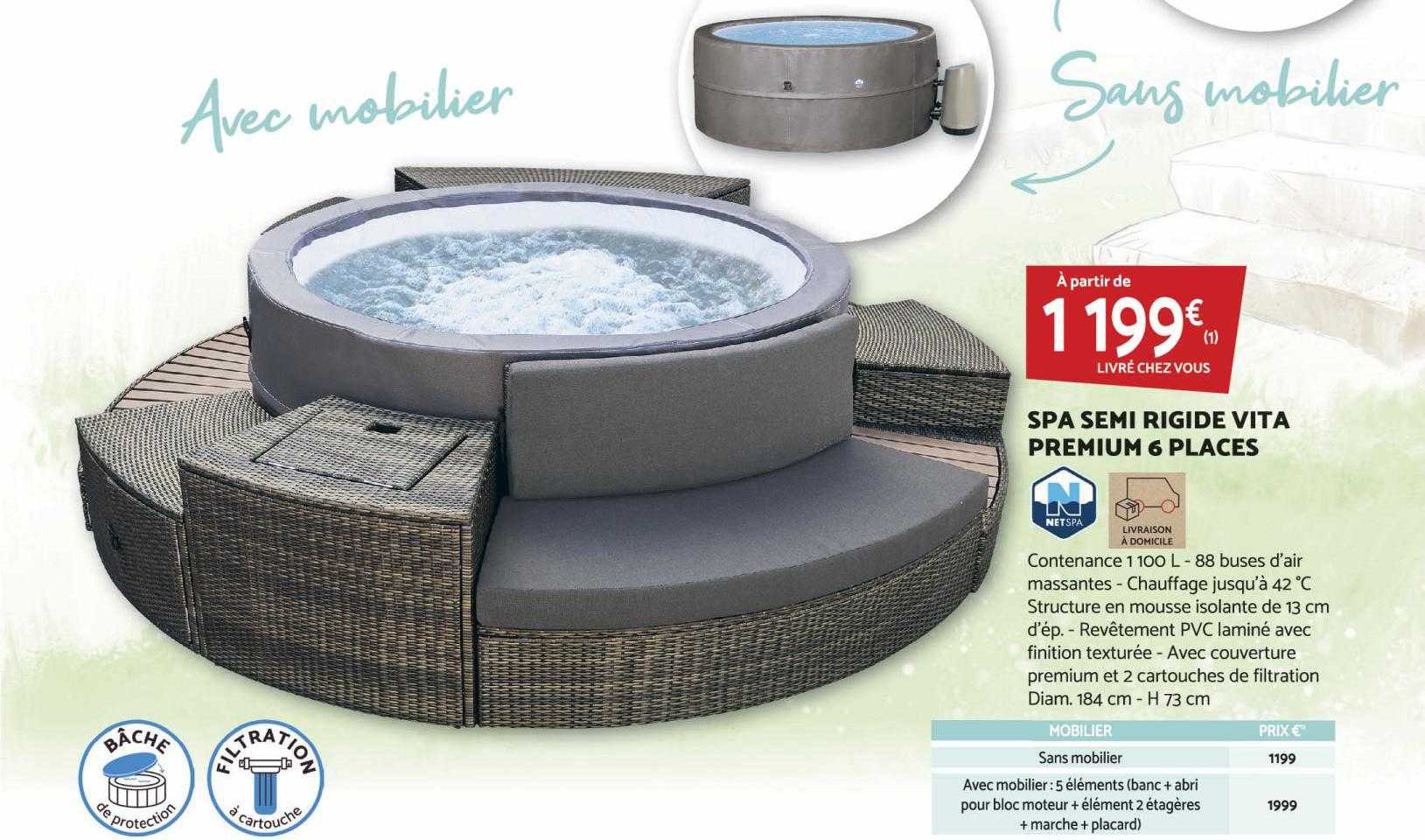 spa semi rigide vita premium 6 places