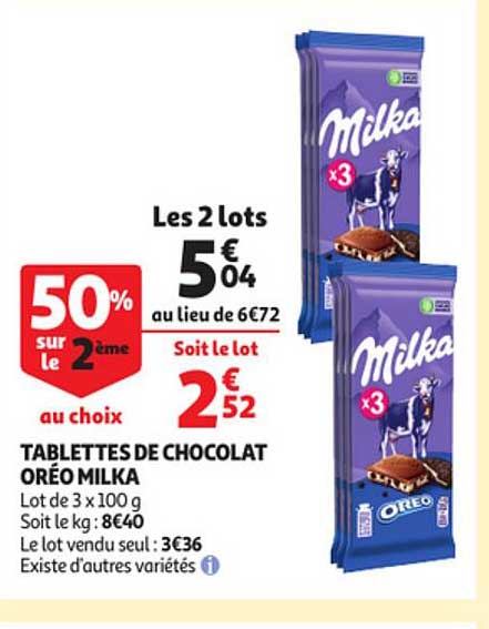 Tablettes De Chocolat Oréo Milka