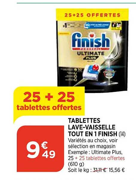 tablettes lave-vaisselle tout en 1 finish