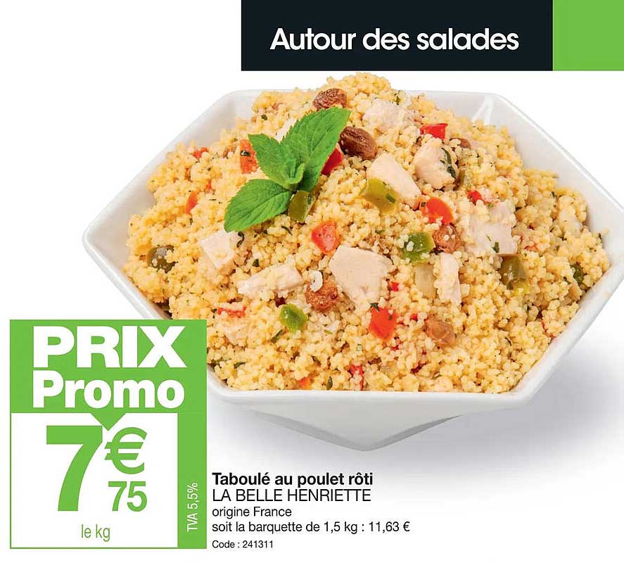 taboulé au poulet rôti la belle henriette