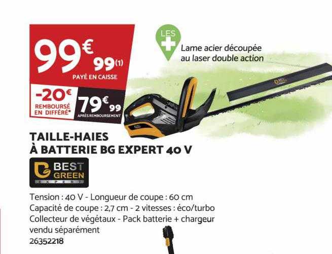 taille-haies à batterie bg expert 40v best green