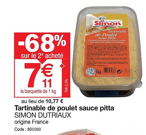 Tartinable De Poulet Sauce Pitta Simon Dutriaux