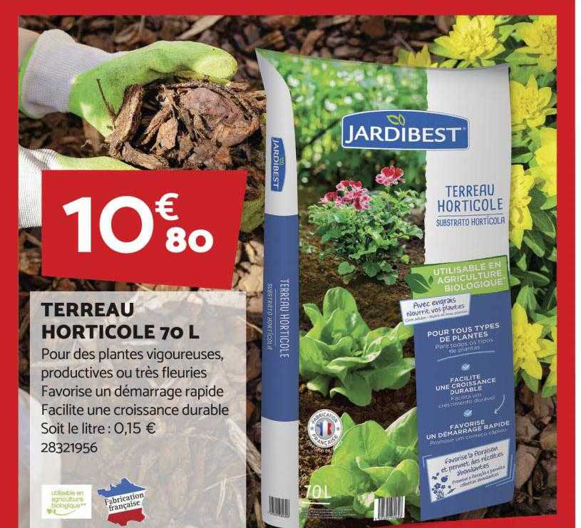 terreau horticole 70l jardibest