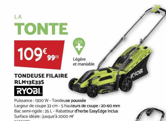 tondeuse filaire rlm13e33s ryobi