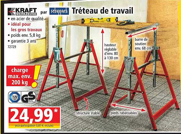 tréteau de travail kraft werkzeuge, scheppach