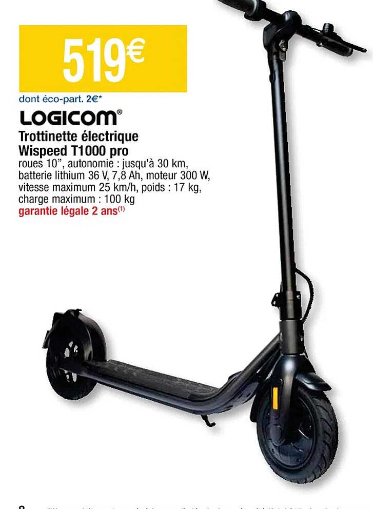 Trottinette électrique Wispeed T1000 Pro Logicom