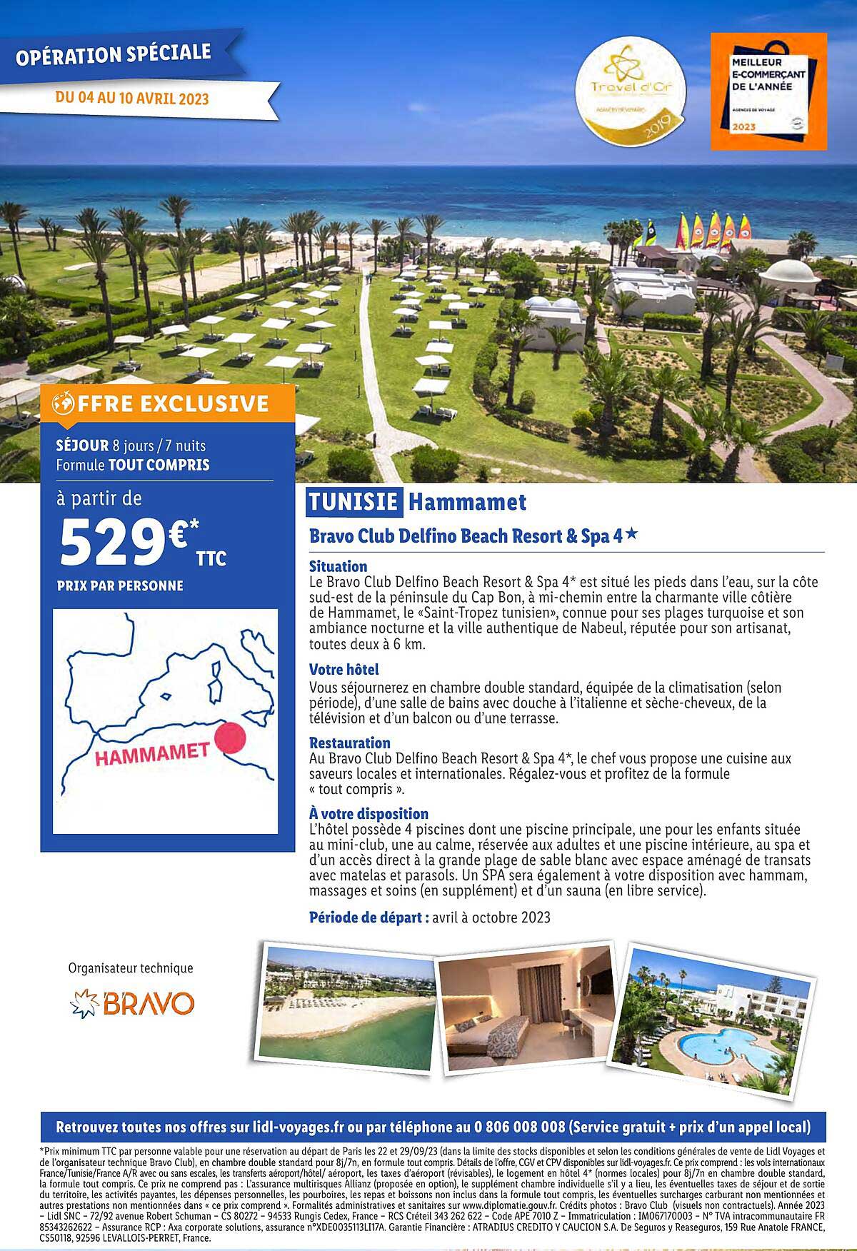 tunisie hammamet : bravo club delfine beach resort & spa 4*
