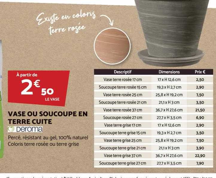 vase ou soucoupe en terre cuite deroma