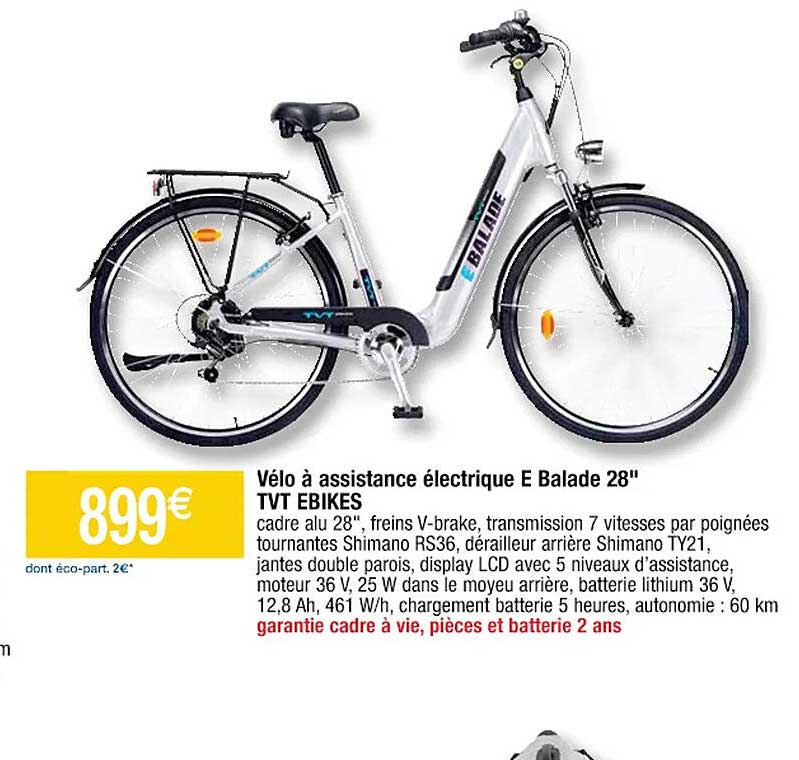 vélo à assistance électrique e balade 28" tvt ebikes