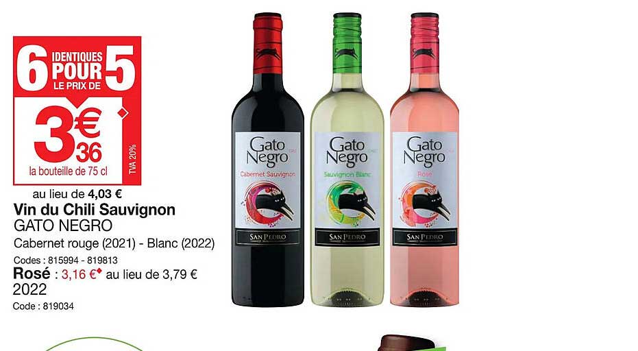vin du chili sauvignon gato negro