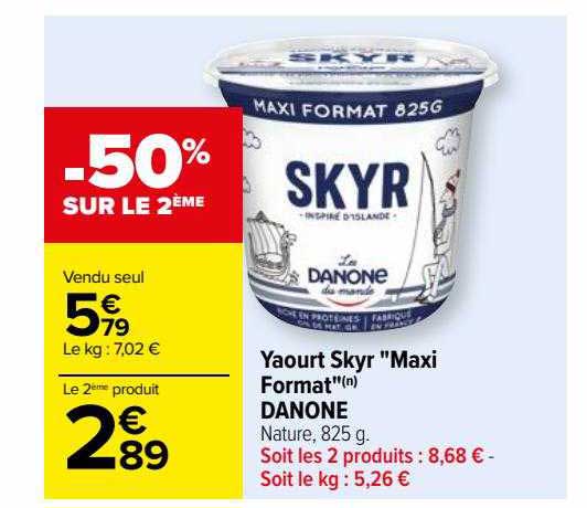yaourt skyr "maxi format" danone