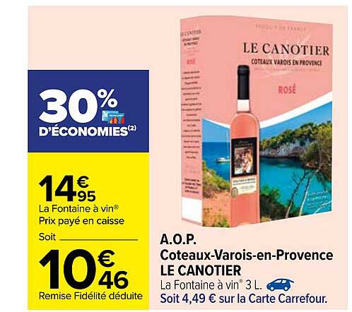 a.o.p. coteaux-varois-en-provence le canotier