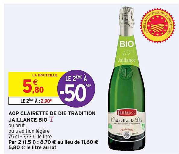 Aop Clairette De Die Tradition Jaillance Bio