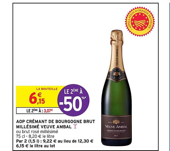 aop crémant de bourgogne brut millésimé veuve ambal