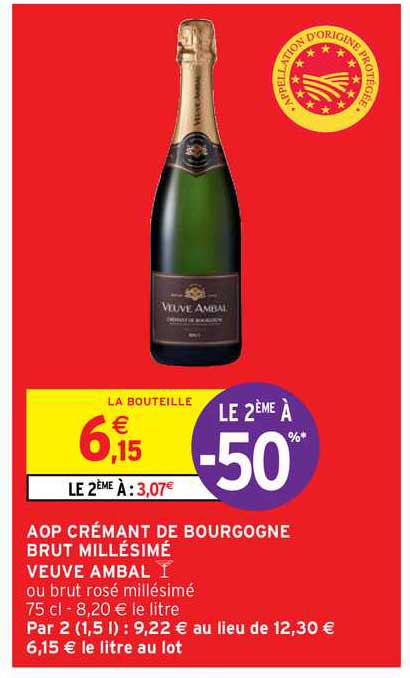 aop crémant de bourgogne brut millésimé veuve ambal