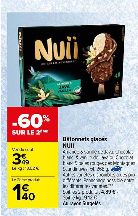 Bâtonnets Glacés Nuii