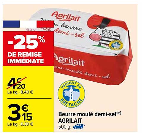beurre moulé demi-sel agrilait
