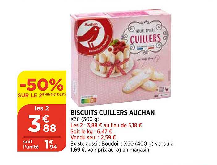 biscuits cuillers auchan