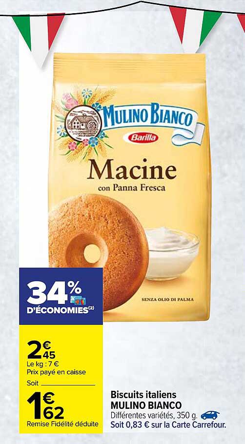biscuits italiens mulino bianco