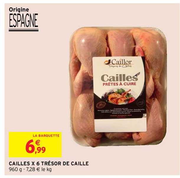 cailles x6 trésor de caille