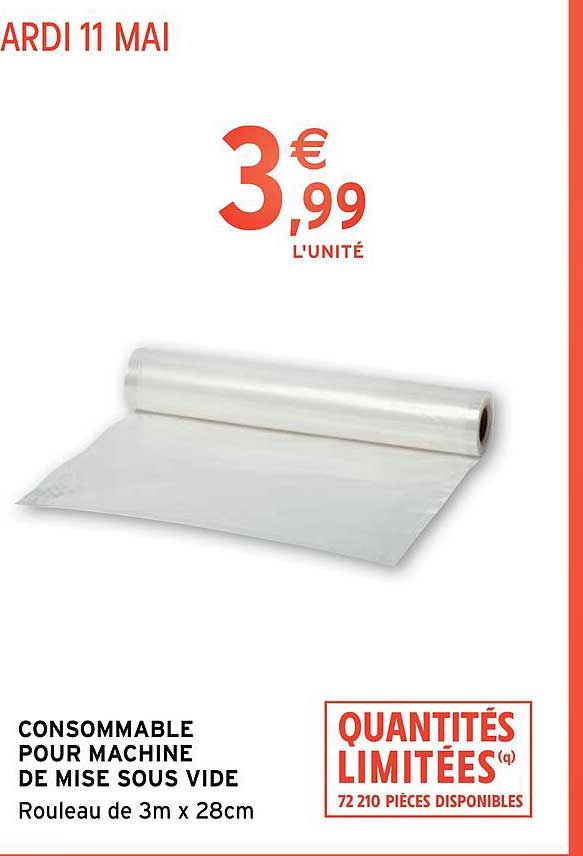consommable pour machine de mise sous vide