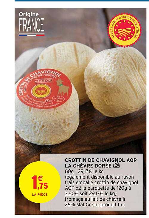 crottin de chavignol aop la chèvre dorée