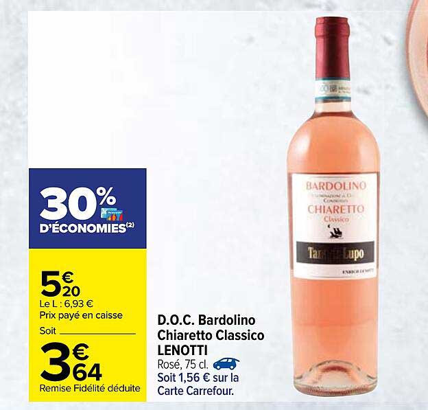 d.o.c. bardolino chiaretto classico lenotti