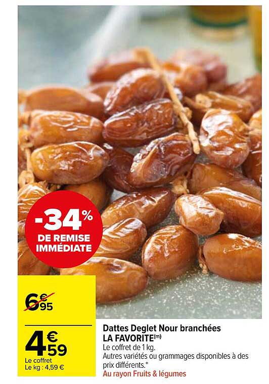 dattes deglet nour branchées la favorite