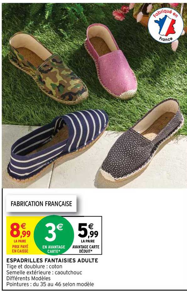 espadrilles fantaisie adulte