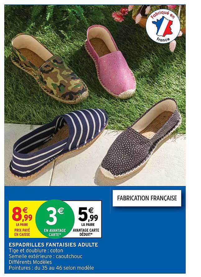 espadrilles fantaisie adulte