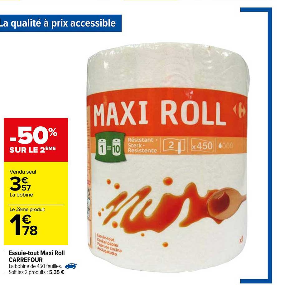 essuie-tout maxi roll carrefour