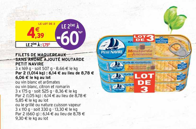 filets de maquereaux sans arôme ajouté moutarde petit navire