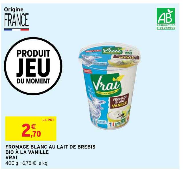 Fromage Blanc Au Lait De Brebis Bio à La Vanille Vrai