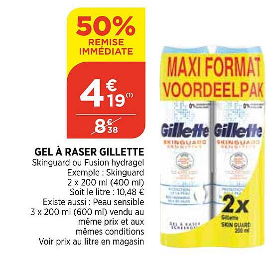 gel à raser gillette