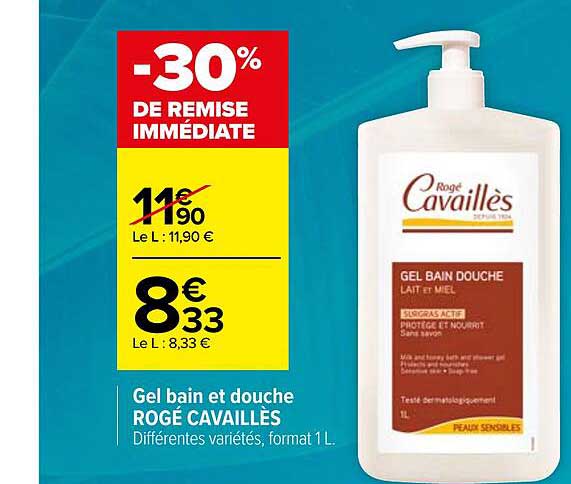 gel bain et douche rogé cavaillès