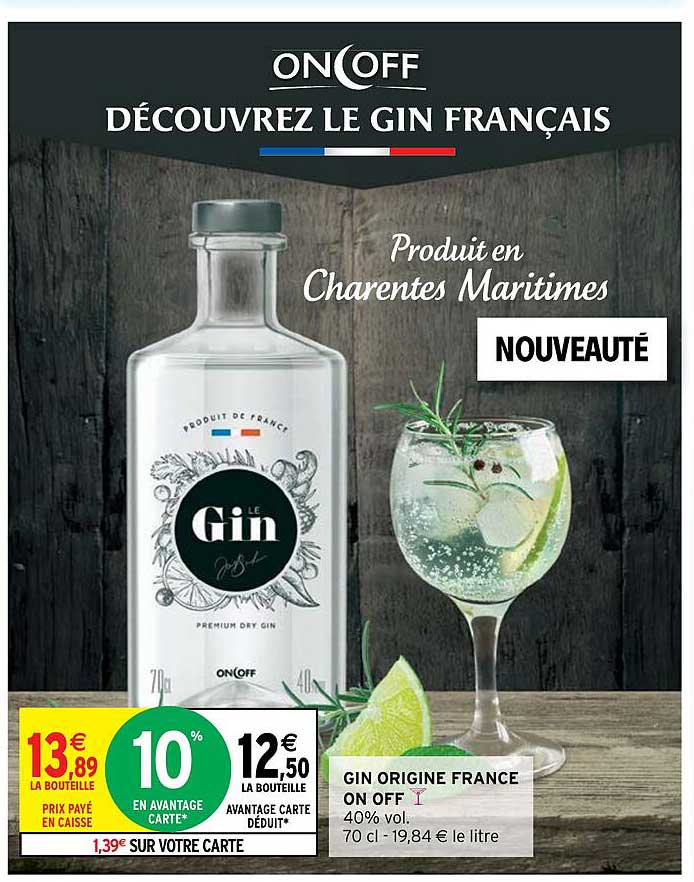 gin origine france on off