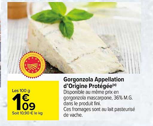 gorgonzola appellation d'origine protégée