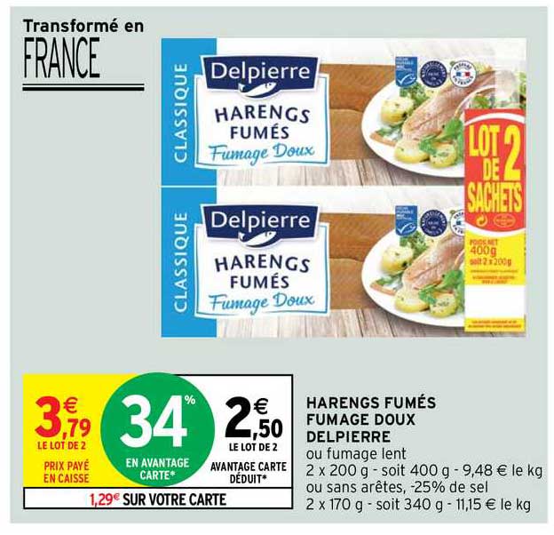 Harengs Fumés Fumage Doux Delpierre