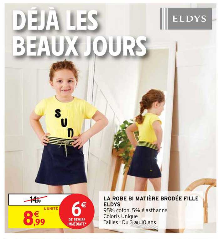 la robe bi matière brodée fille eldys