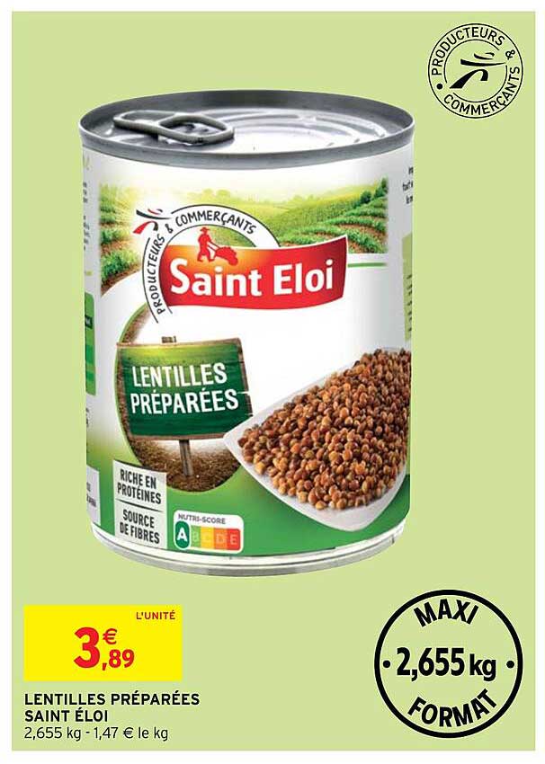 lentilles préparées saint éloi