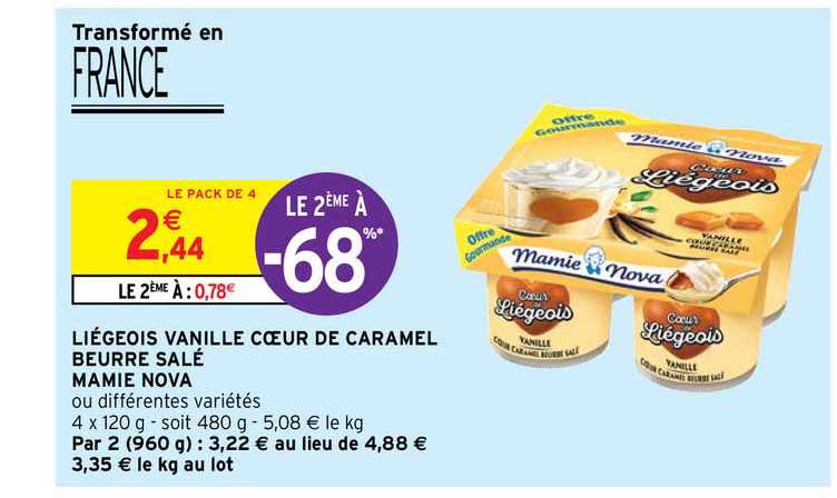 Liégeois Vanille Cœur De Caramel Beurré Salé Mamie Nova