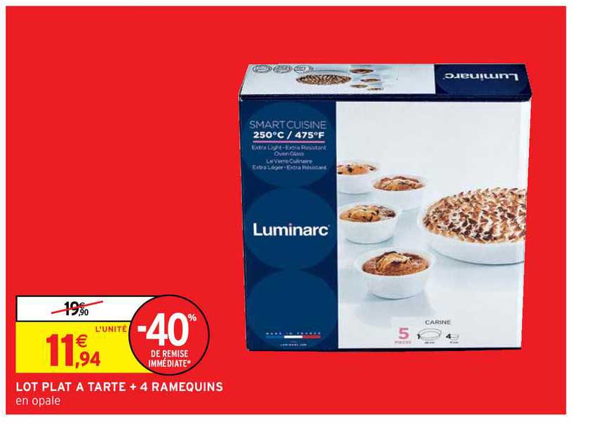 Lot Plat à Tarte + 4 Ramequins