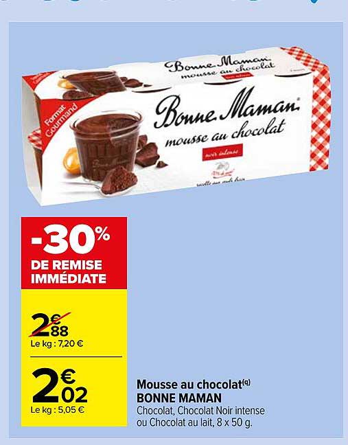 mousse au chocolat bonne maman